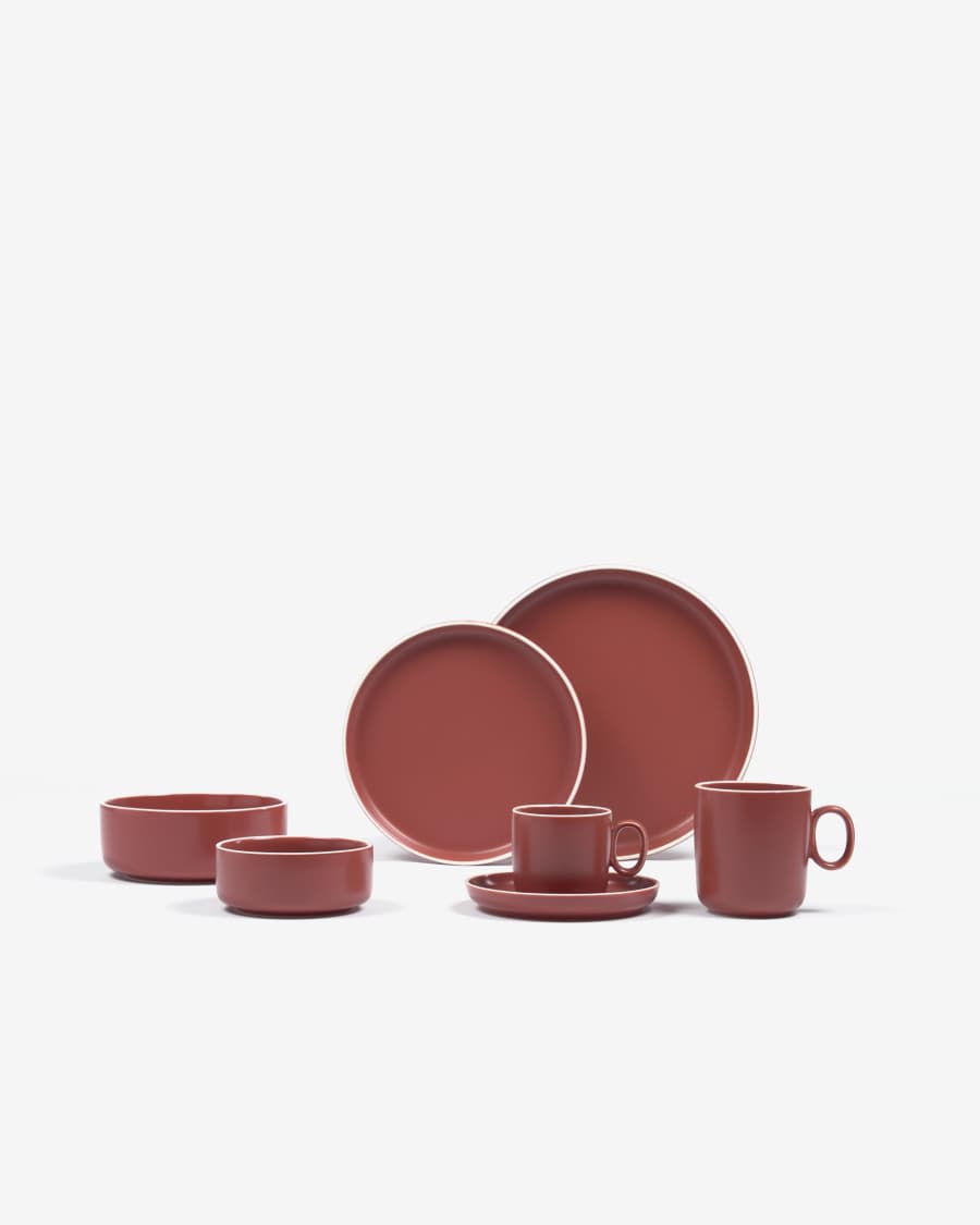 Roperta large porcelain bowl in terracotta