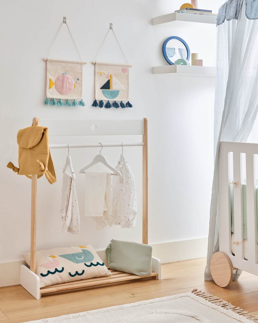 Samudra 100% cotton multi-coloured cushion cover with ducks 30 x 50 cm