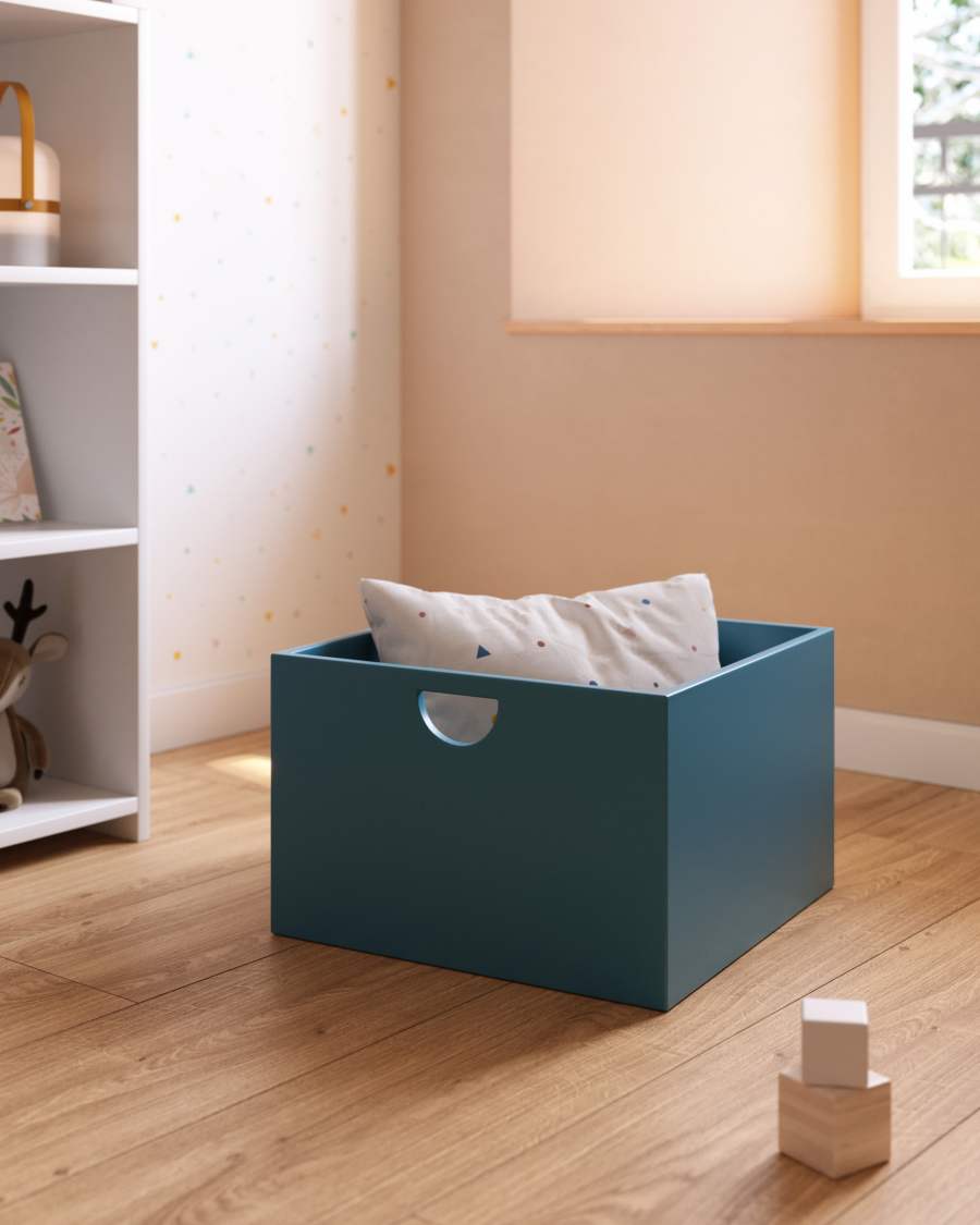 Σετ 2 συρτάρια αποθήκευσης Nunila, μπλε MDF