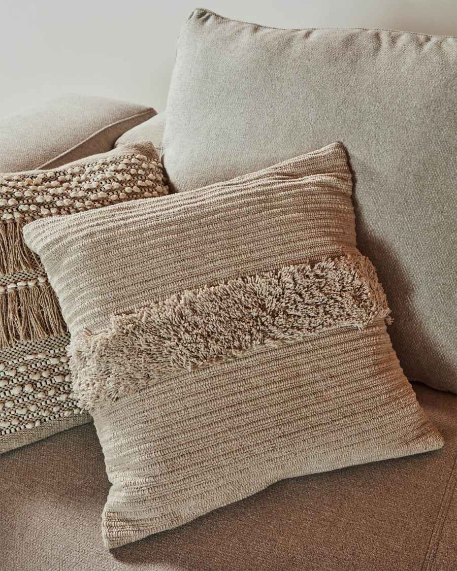 Κάλυμμα μαξιλαριού Mariana, 100% βαμβάκι, μπεζ, 45 x 45 εκ