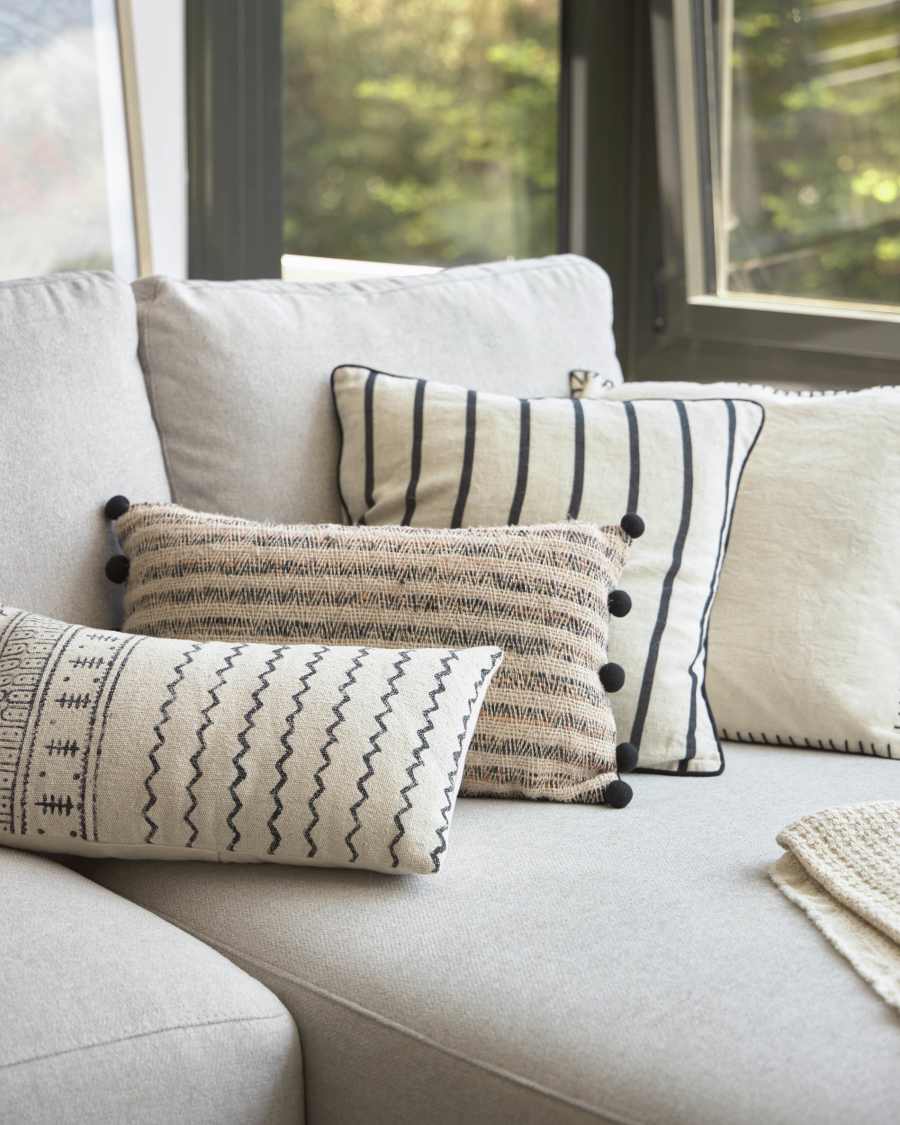 Sagira black stripes cushion cover 45 x 45 cm