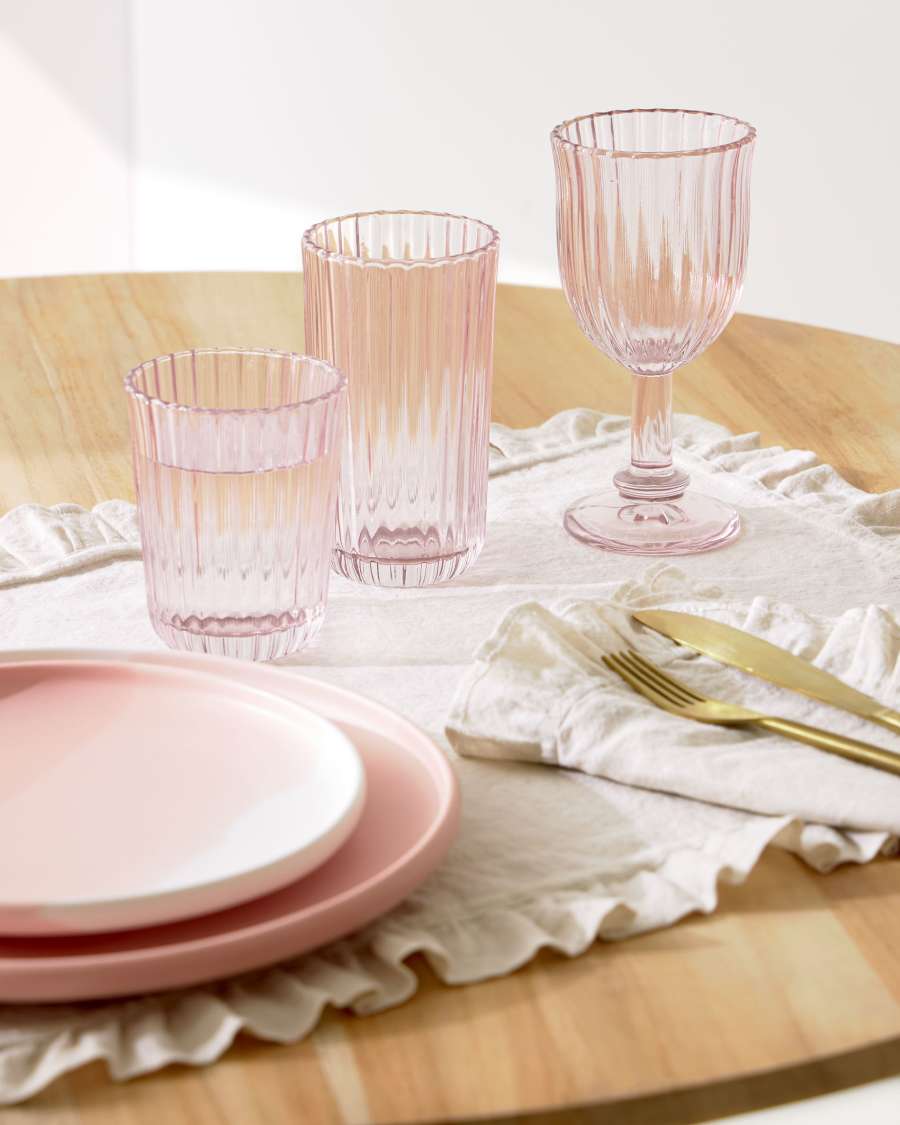 Μικρό ποτήρι Savelia, ανοιχτό ροζ γυαλί