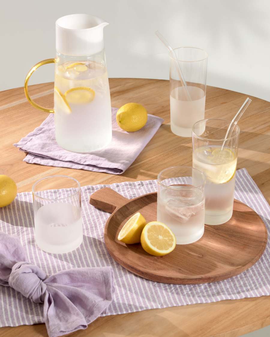 Lilli small transparent and white glass