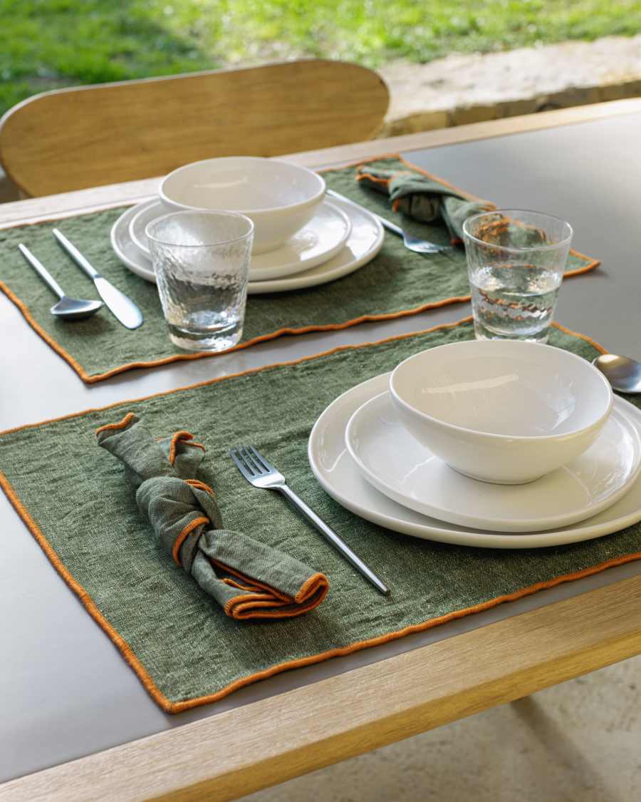Green Daneli 2-individual placemat set