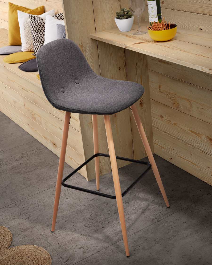 Dark grey Nolite barstool height 75 cm