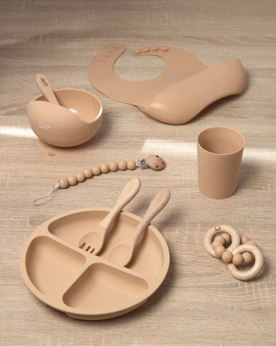 Set Epiphany di 2 bicchieri in silicone beige