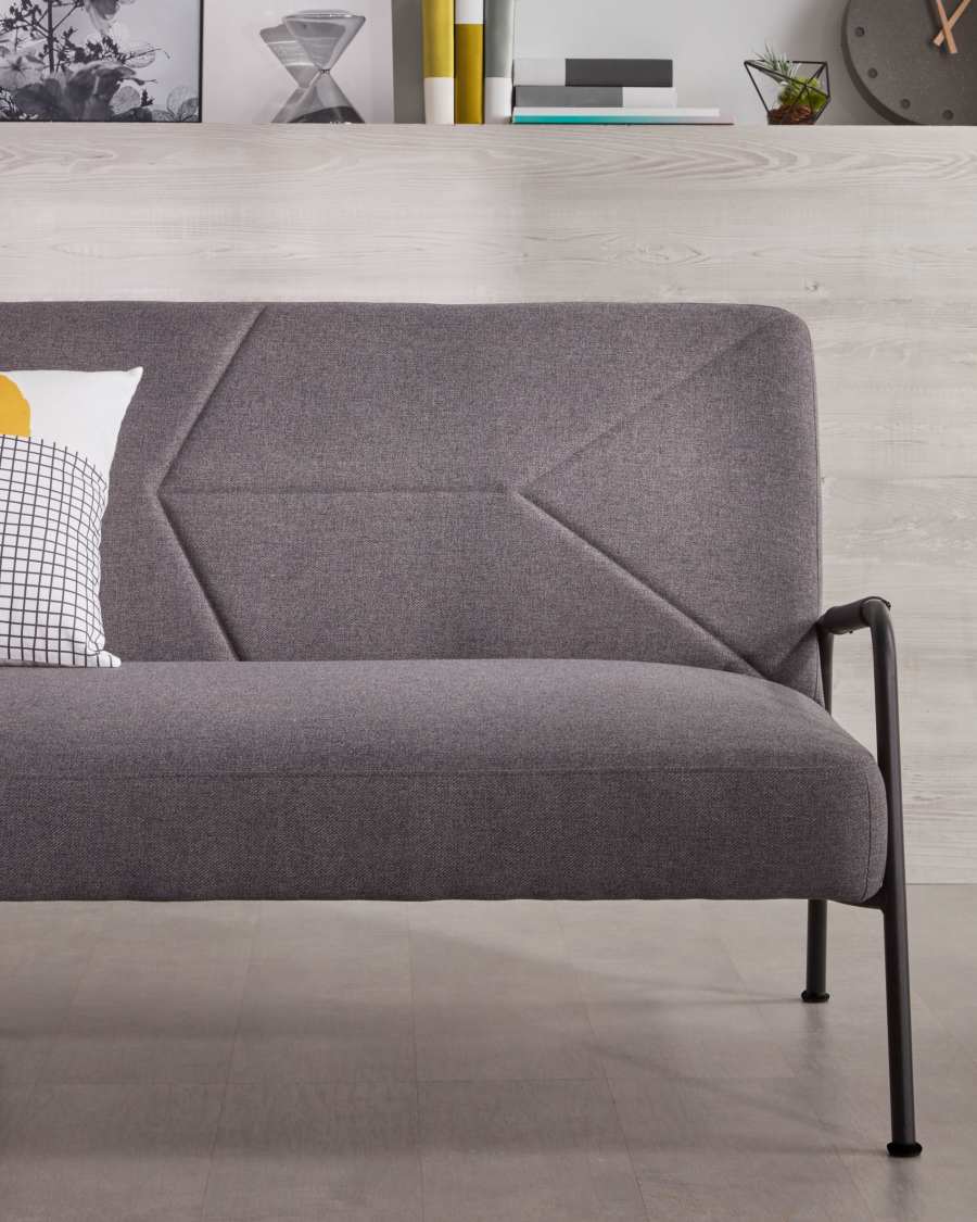 Divano letto Neiela 3 posti grigio 180 cm