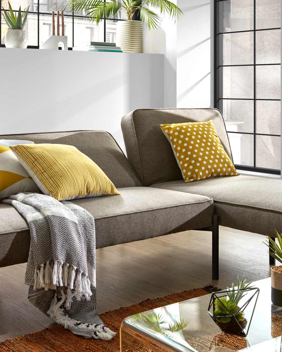 3θ καναπές-κρεβάτι Nelki με ανάκλινδρο, γκρι, 266εκ