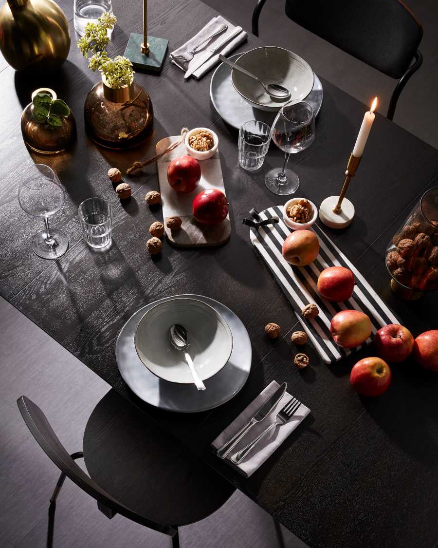 Ορθογώνια βάση σερβιρίσματος Bergman, μαύρο άσπρο μάρμαρο