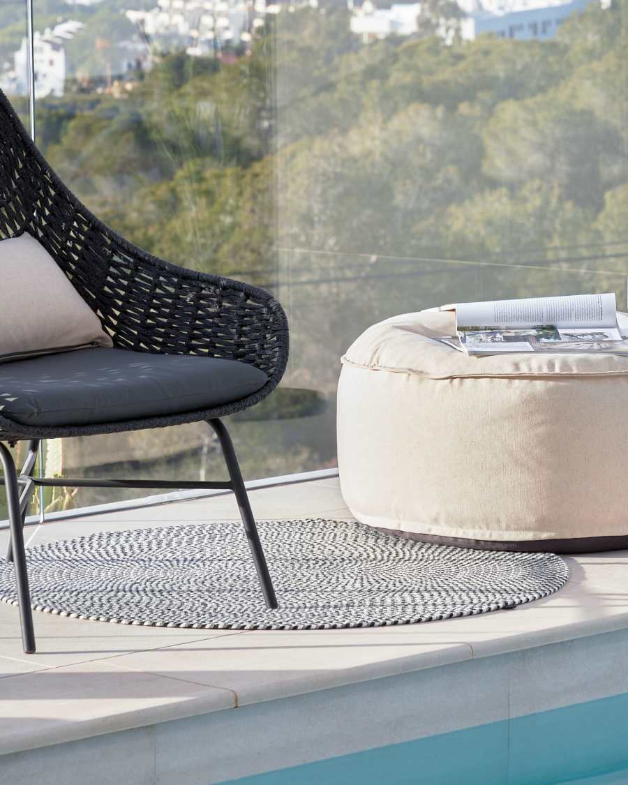 Rodhe 100% PET round rug in grey, Ø 100 cm