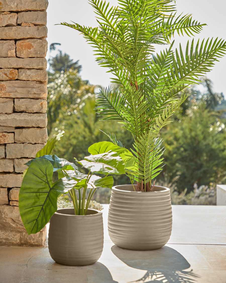 Σετ 2 γλάστρες Sory, τερακότα σε γκρι φινίρισμα, Ø 28 εκ / Ø 36 εκ