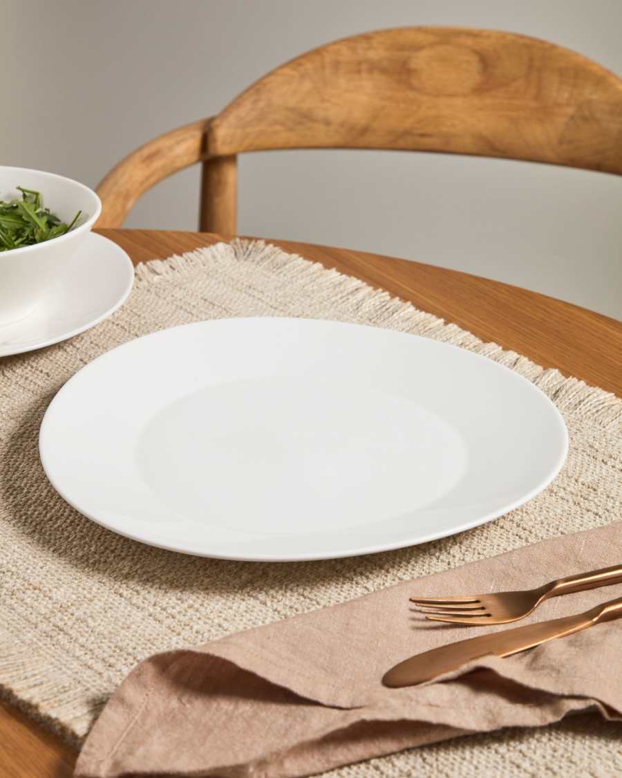 Οβάλ πιάτο φαγητού σε πορσελάνη Pierina, λευκό