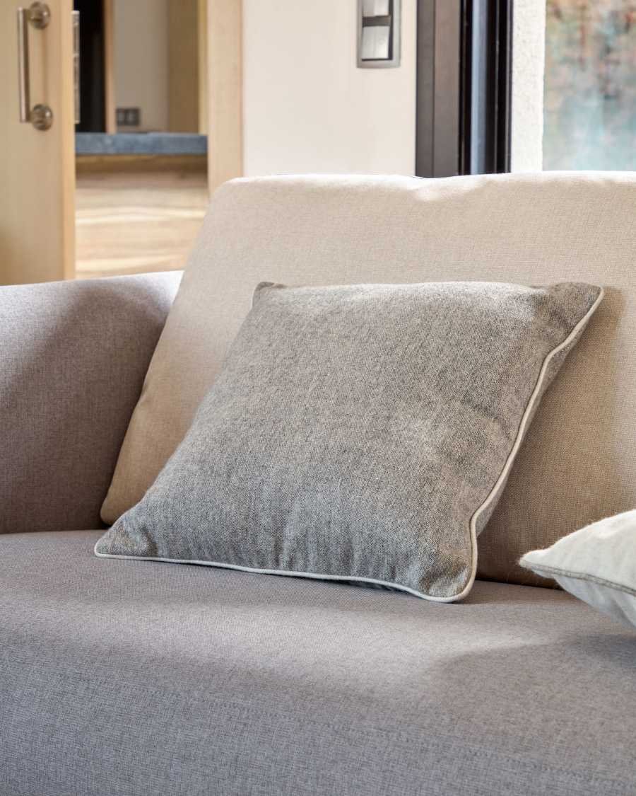 Alcara grey cushion cover with white border 45 x 45 cm