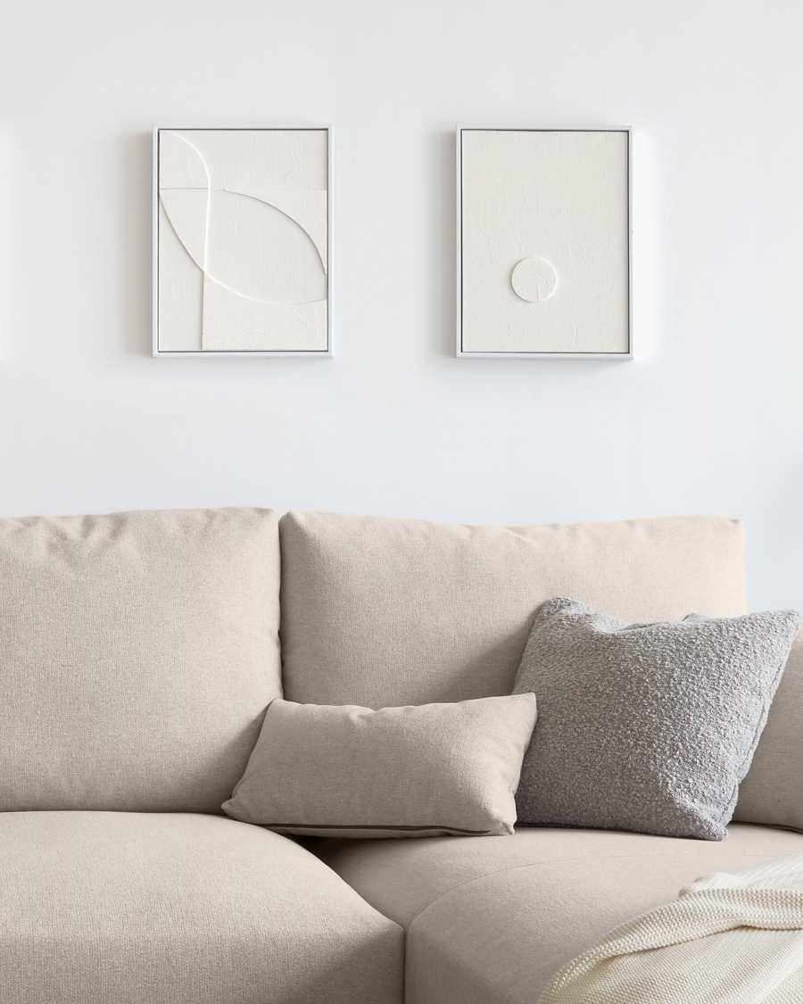 Brunella Set aus zwei weißen Bildern 32 x 42 cm