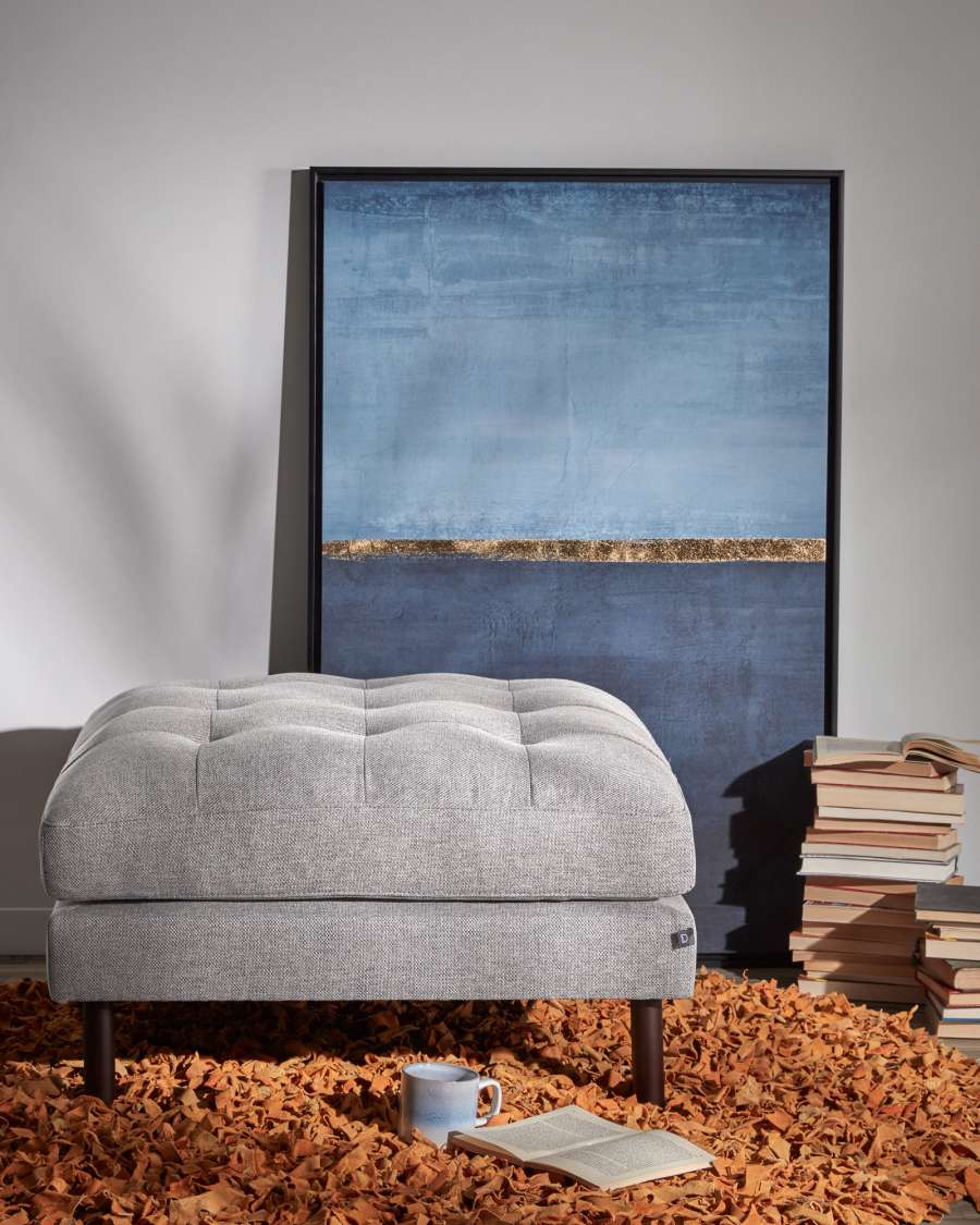 Debra footrest in light grey, 80 x 80 cm