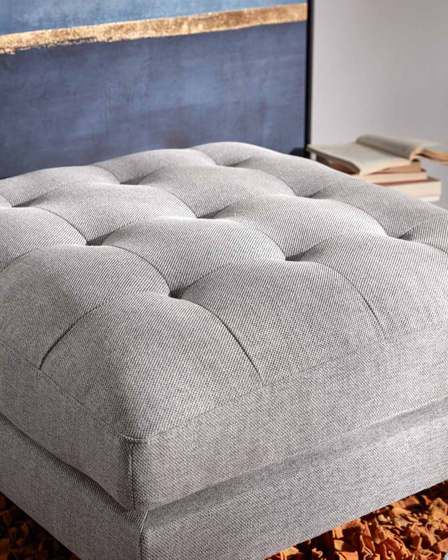 Debra footrest in light grey, 80 x 80 cm