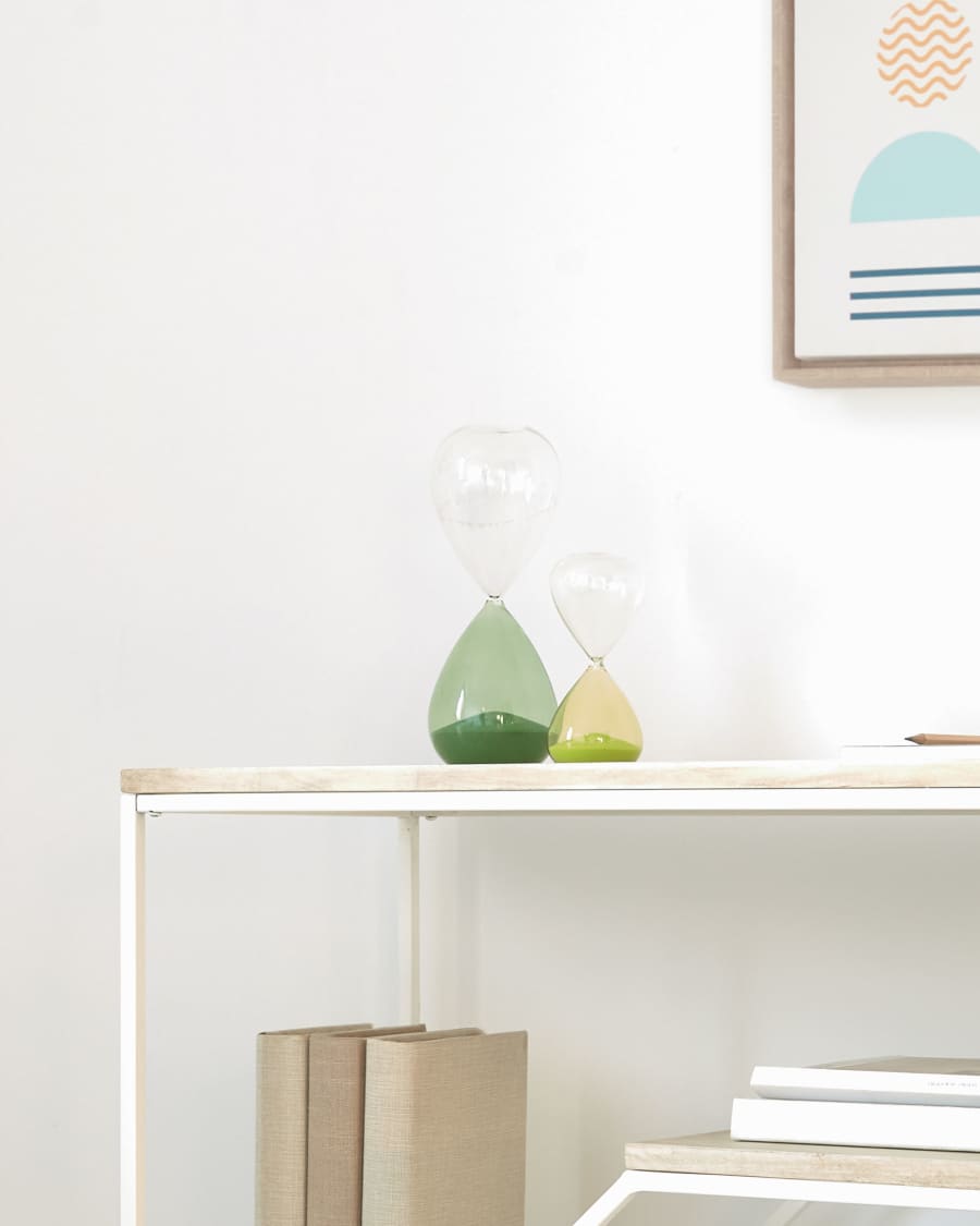 Sablier Breshna en verre vert 25 cm