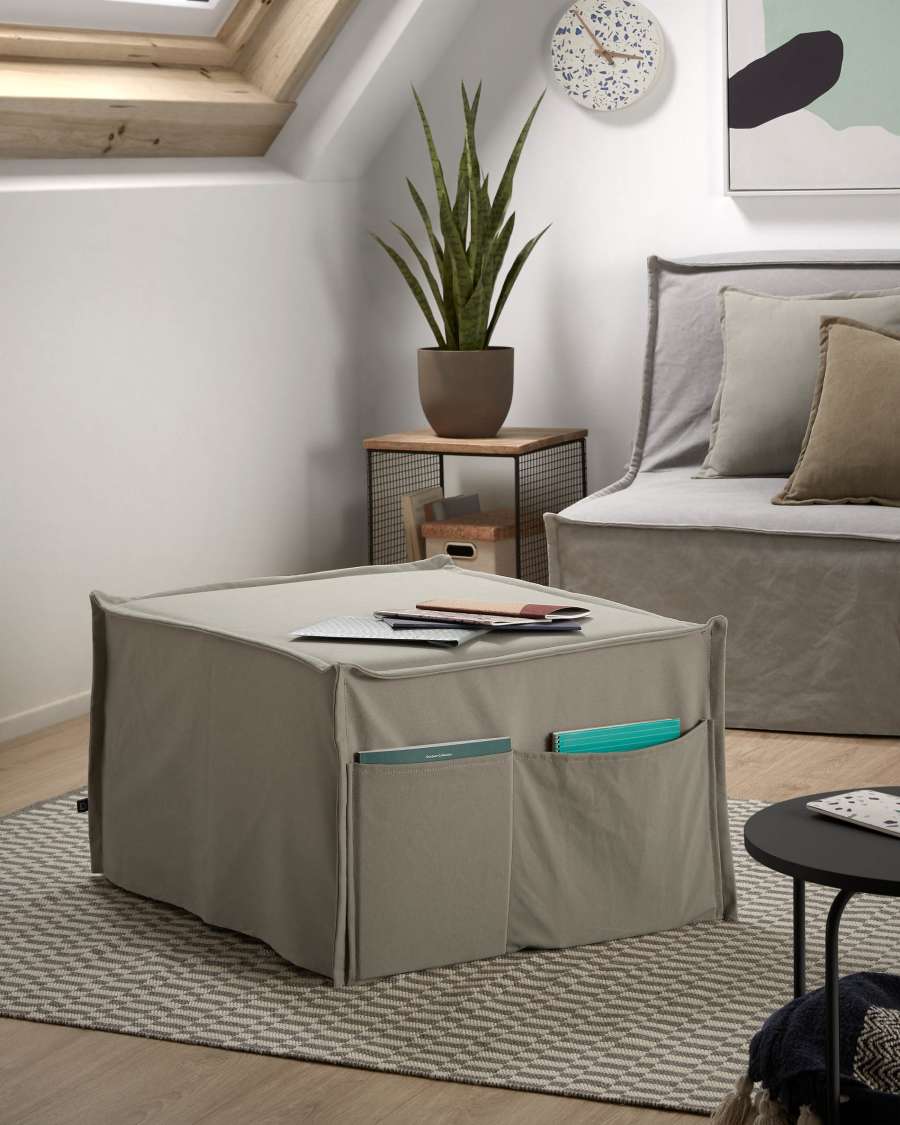 Beige Lizzie pouf 70 x 60 (180) cm