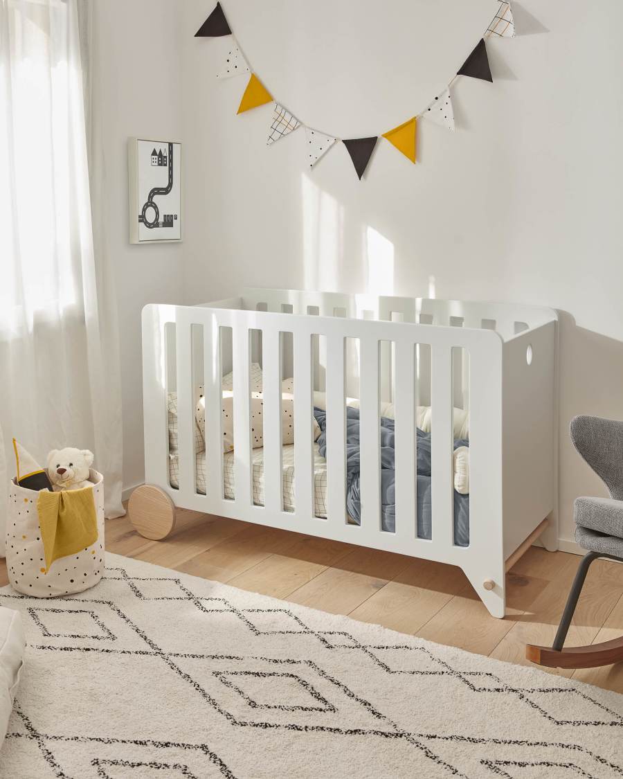 Lot de 3 tableaux Nisi en bois blanc avec voitures noires