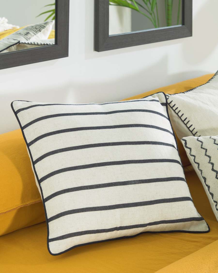 Sagira black stripes cushion cover 45 x 45 cm