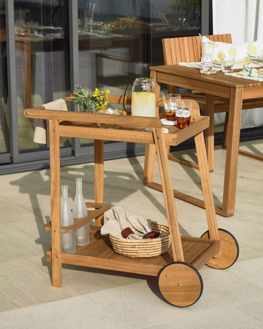 Felisa solid acacia hostess trolley FSC 100%