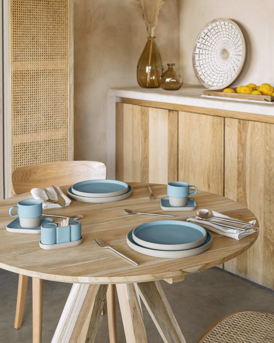 Midori ceramic dessert plate in blue