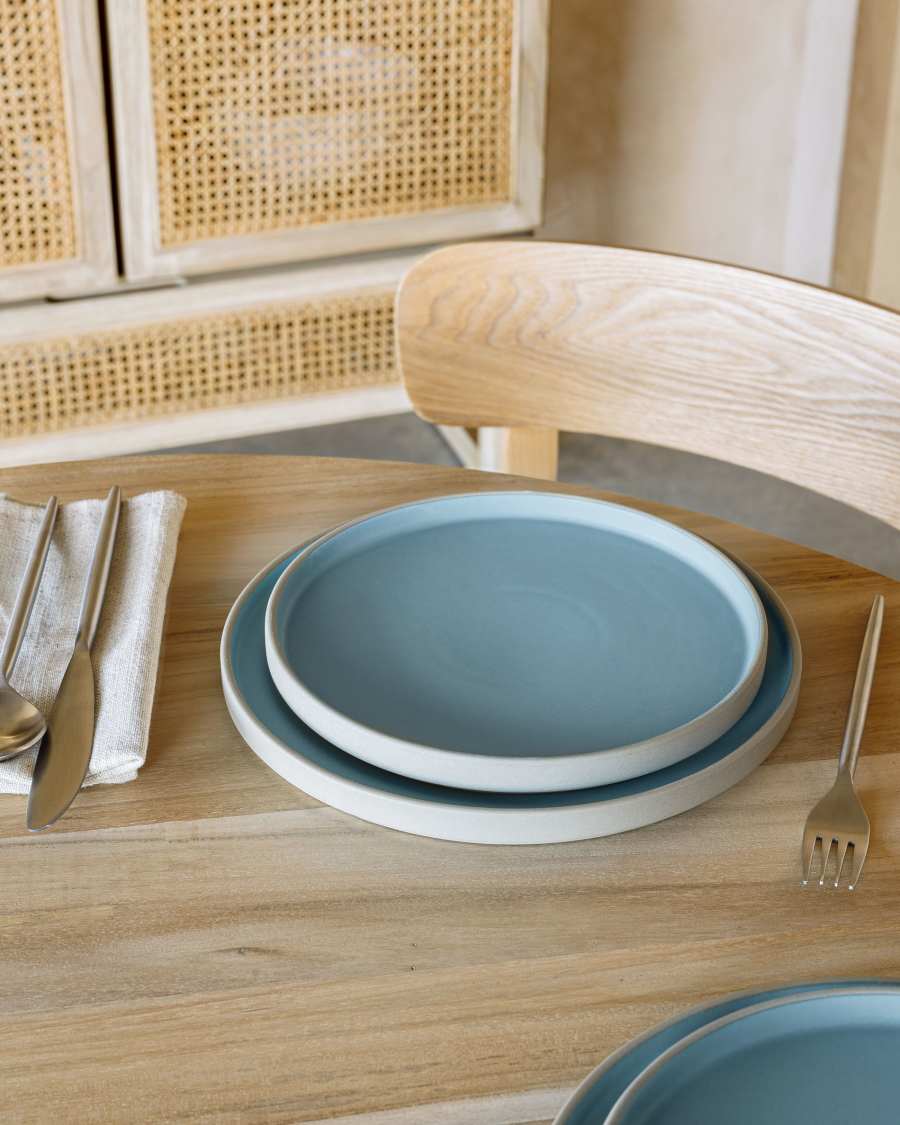 Midori ceramic dessert plate in blue