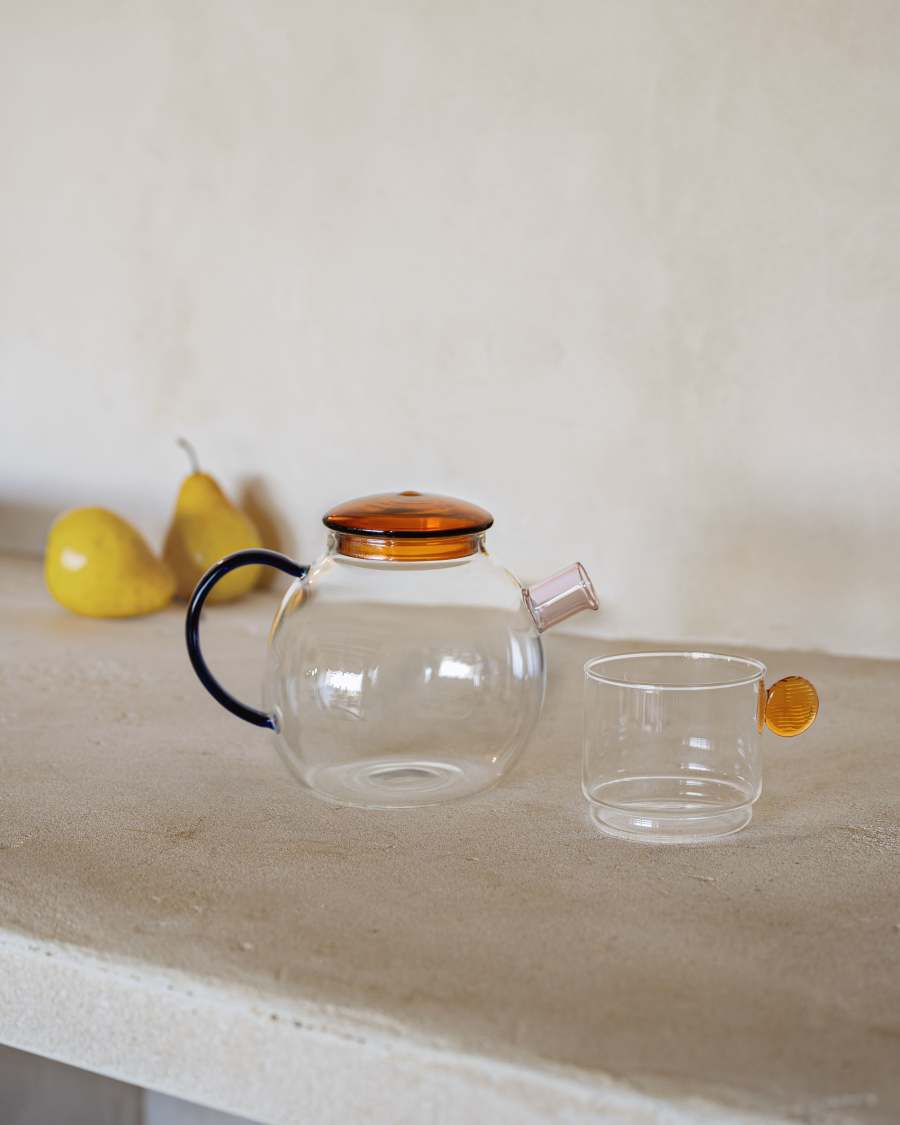 Γυάλινο ποτήρι Murielle , διαφανές και πορτοκαλί