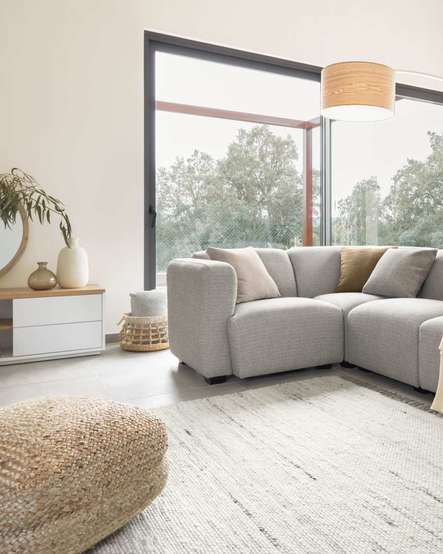 4θ καναπές Legara, ανοιχτό γκρι, 226 x 164 εκ