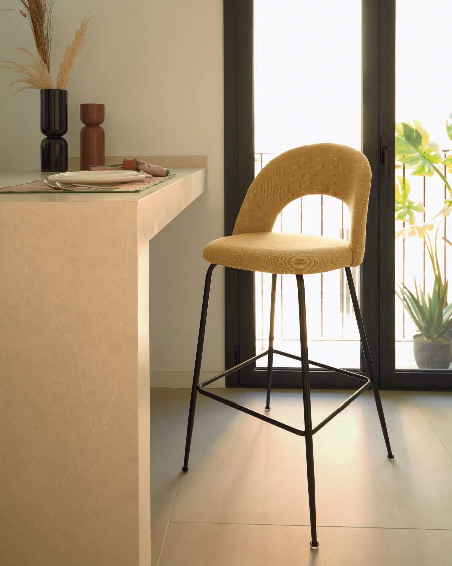 Mahalia mustard-yellow stool height 63 cm FSC 100%