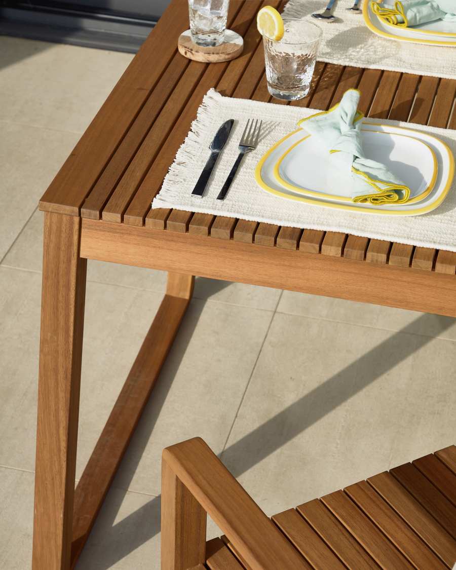 Emili solid acacia garden table, 180 x 90 cm FSC 100%