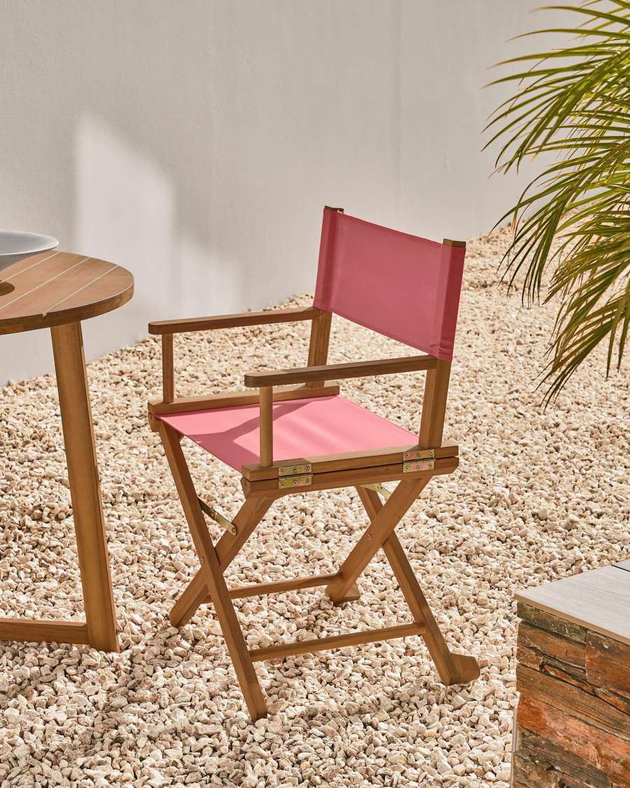 Chaise de jardin pliante Dalisa terracotta en bois d'acacia FSC 100 %