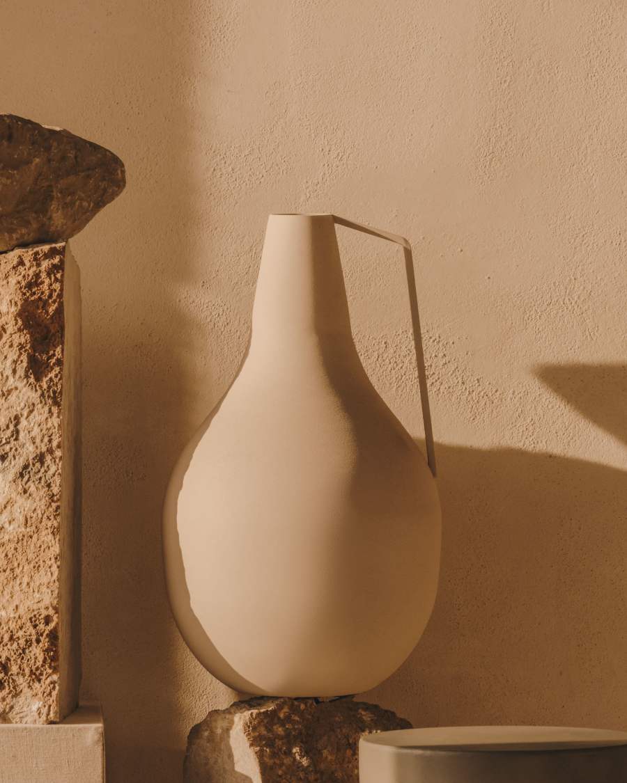 Μεταλλικό βάζο Regencos, μπεζ, 62εκ