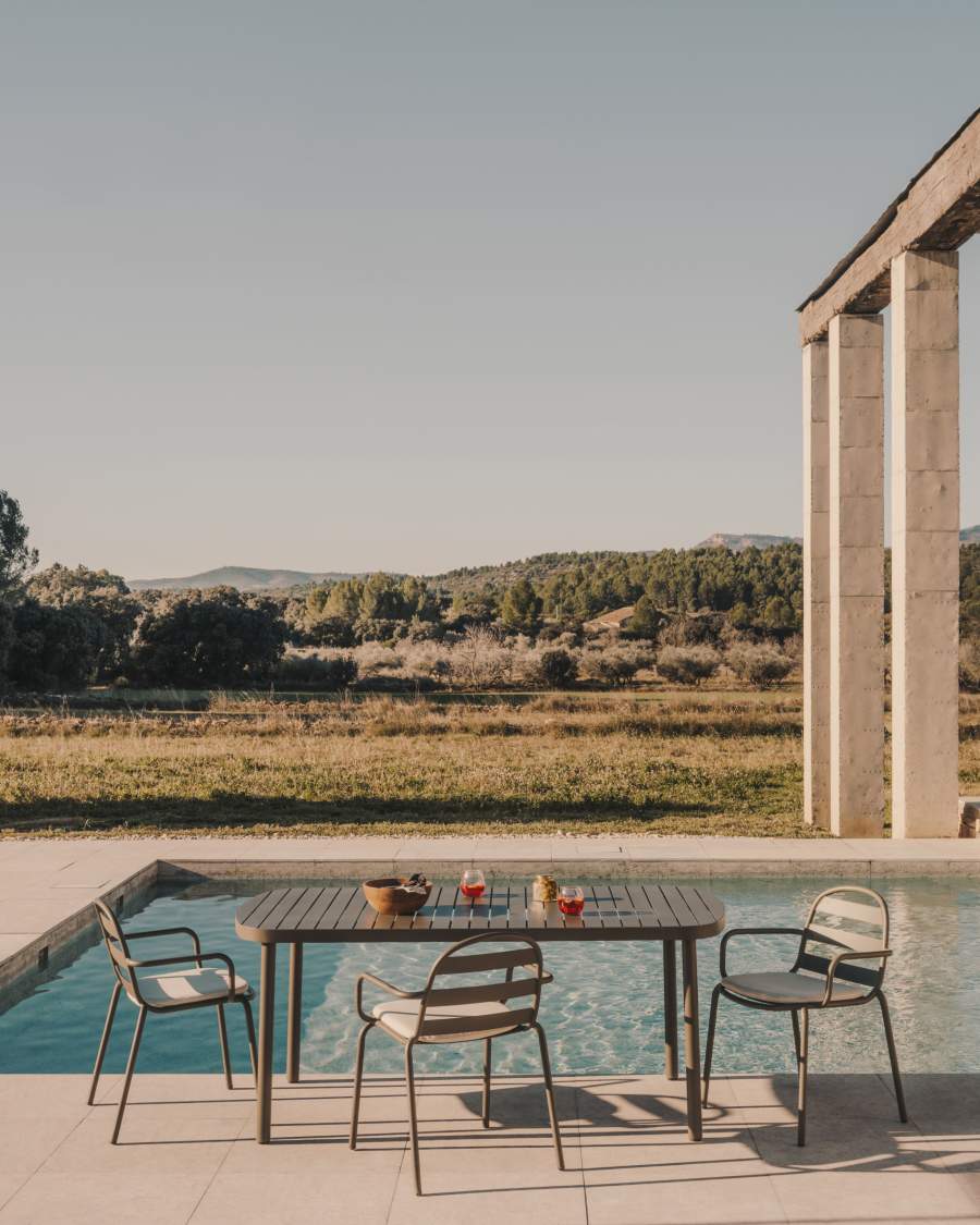 Cadira d'exterior Joncols d'alumini amb acabat pintat verd