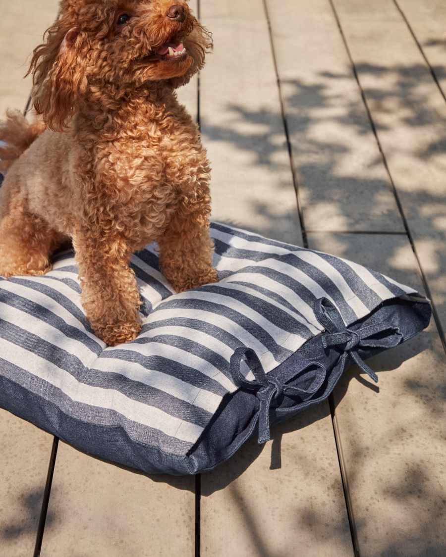 Tabby combined stripes 100% cotton cushion in mustard and white, 40 x 60 cm