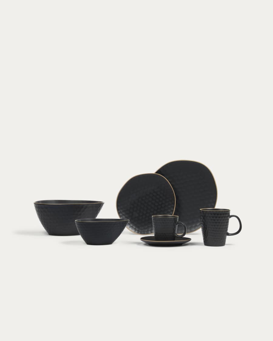 Manami ceramic dessert plate in black