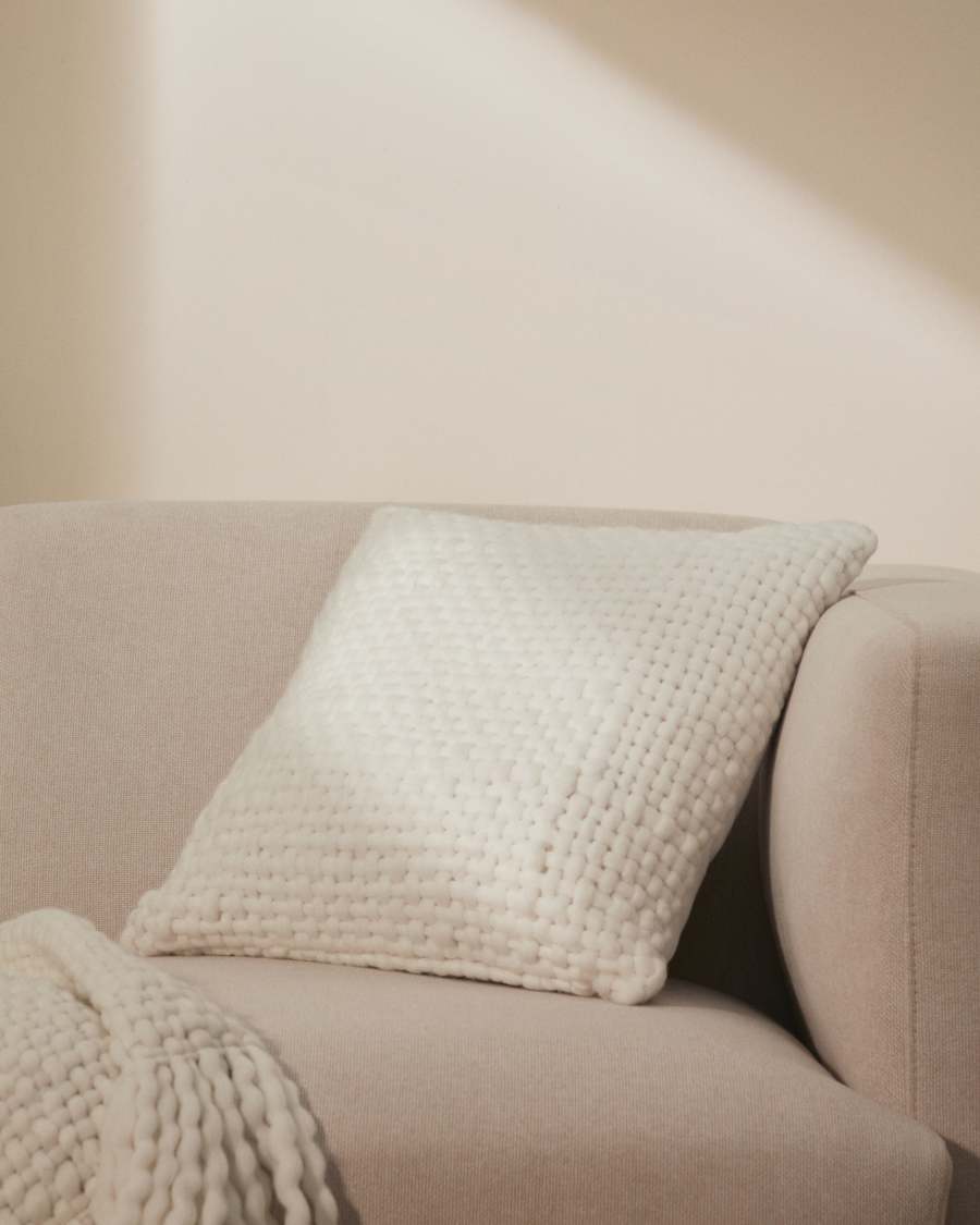 Κάλυμμα μαξιλαριού Persis, λευκό, 45x45εκ