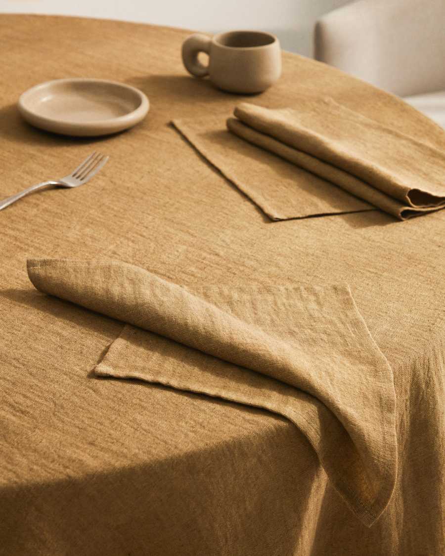 Ubalda set of 4 green cotton serviettes