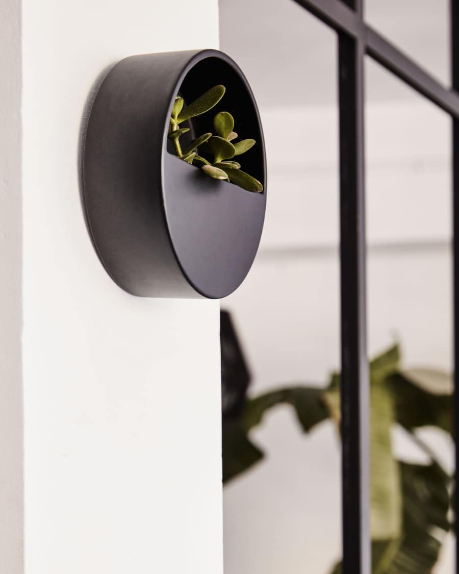 Aldina Wandblumentopf in Schwarz Ø 19 cm