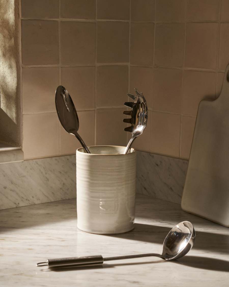 Portbou Halter für Küchenutensilien aus Keramik in Weiß