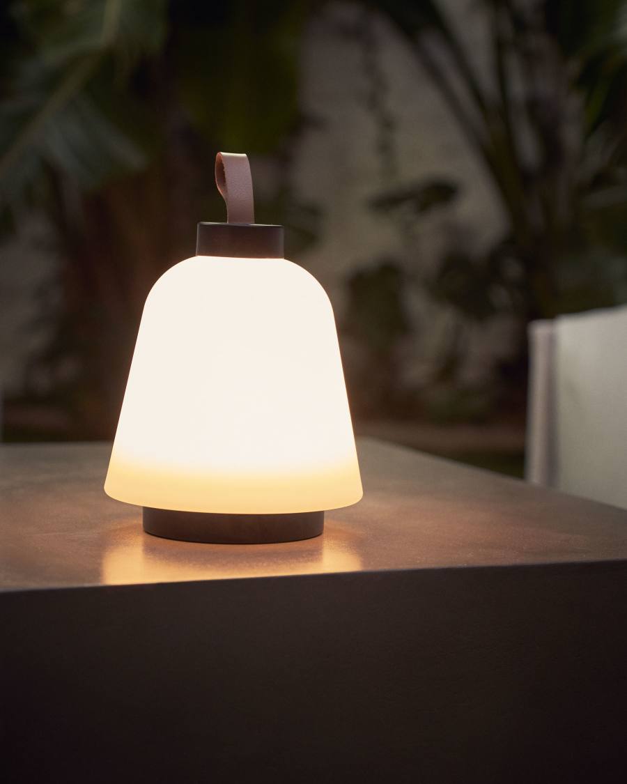 Udiya outdoor table lamp in polythene and metal with a black finish