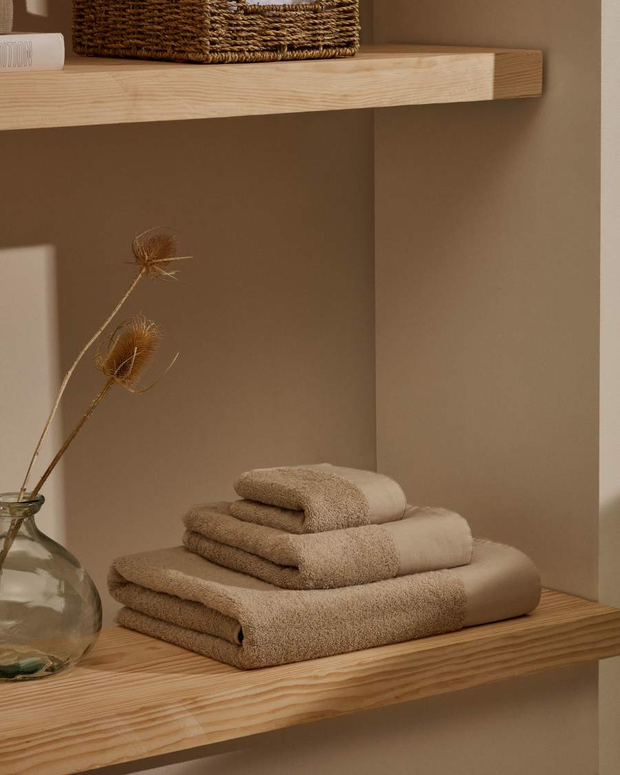 Serviette pour les mains Takeshi 100 % coton beige 30 x 50 cm