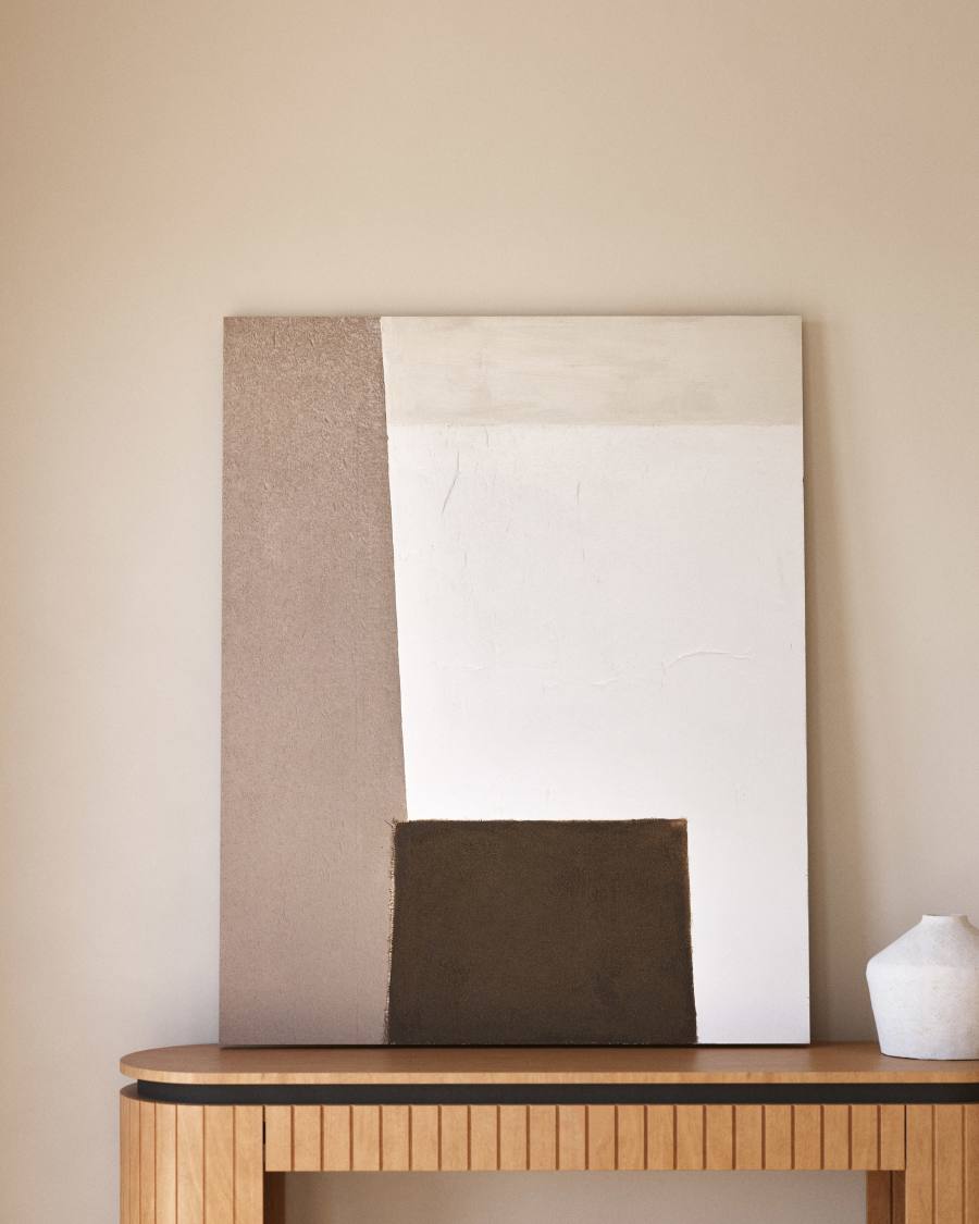 Licia console table with 1 drawer, solid mango wood, 120 x 90 cm