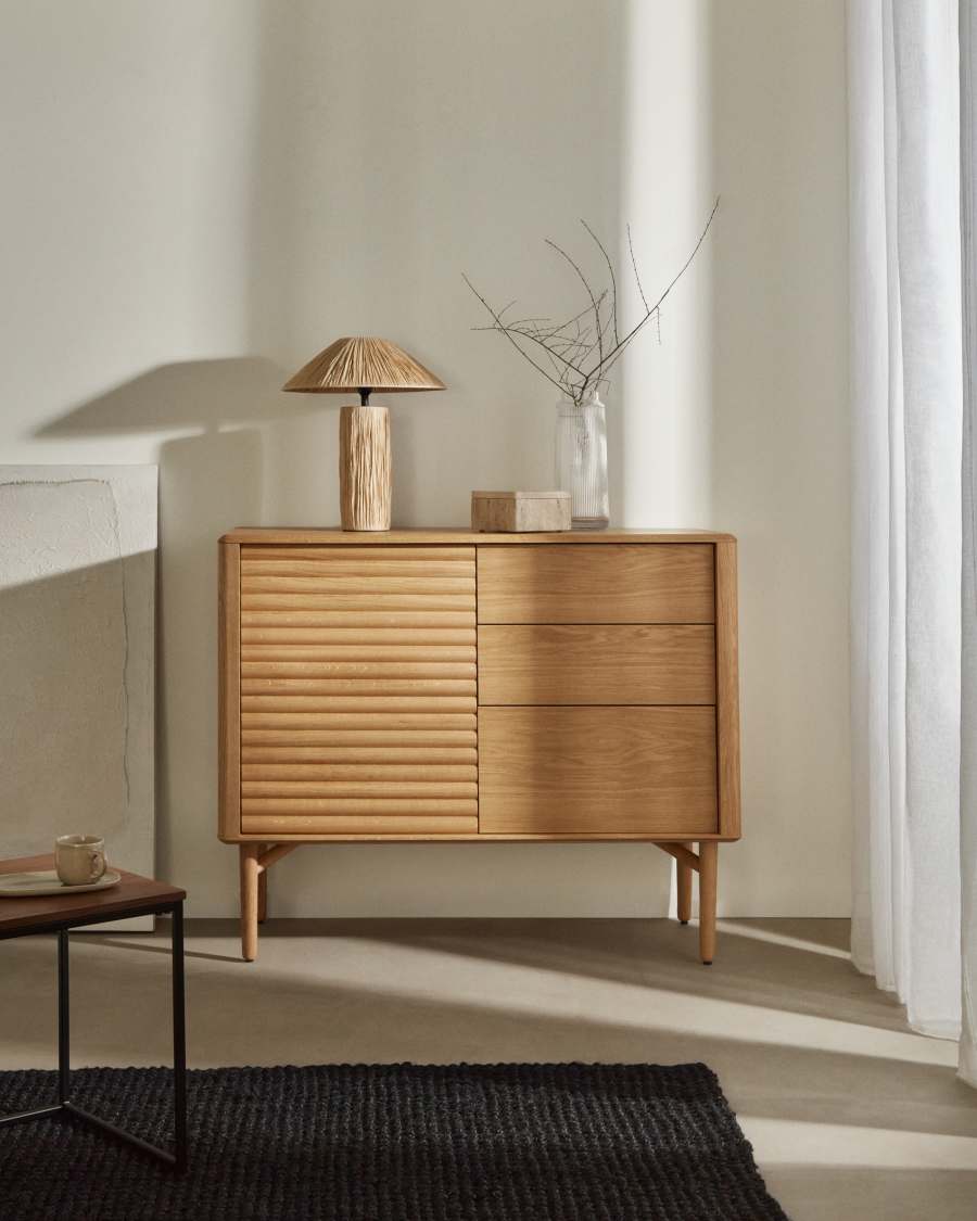 Samse table lamp in natural raffia