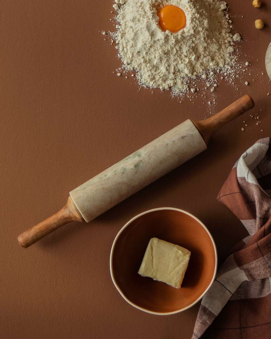 Marichie beige marble rolling pin