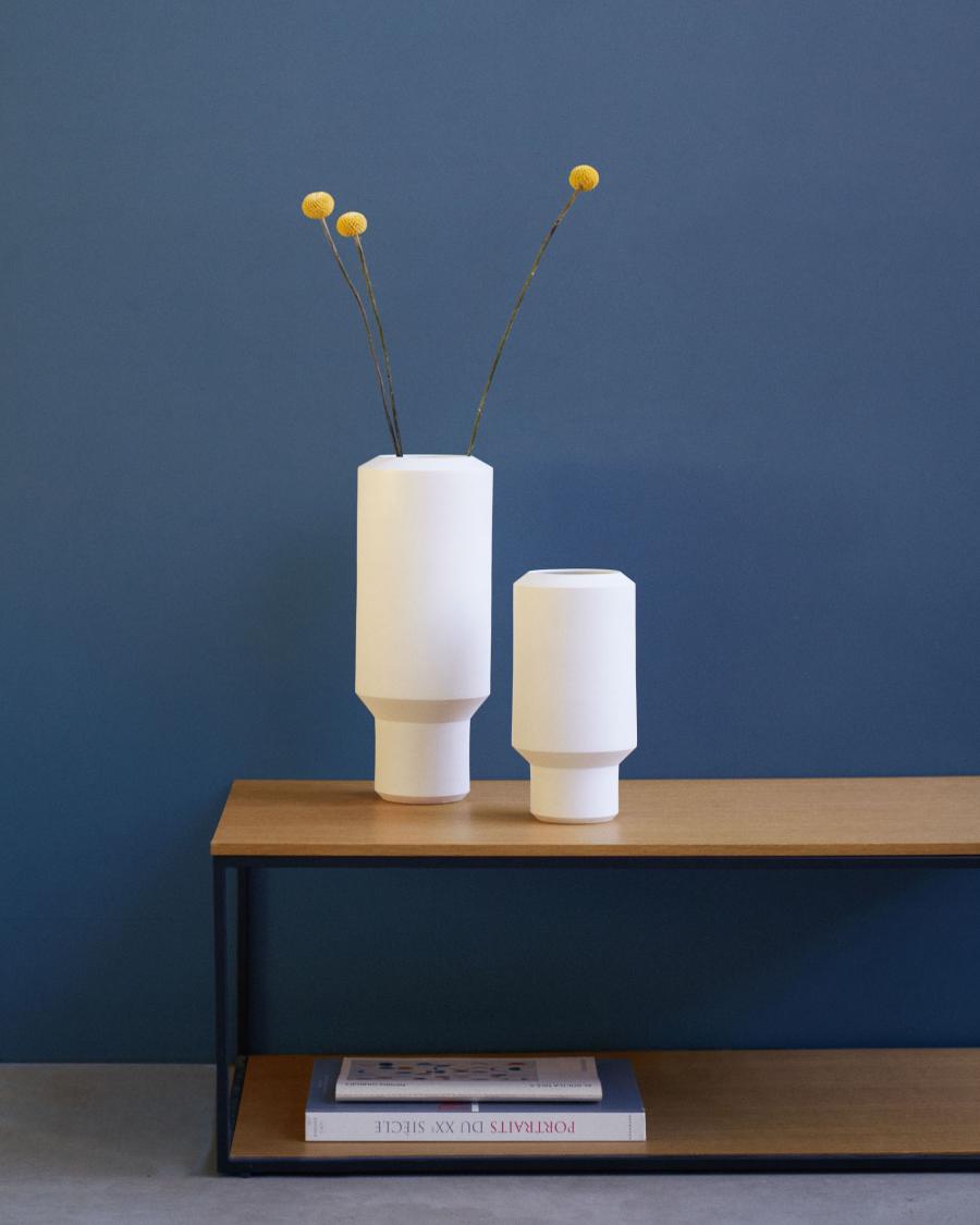 Estartit large ceramic vase in white, 39 cm