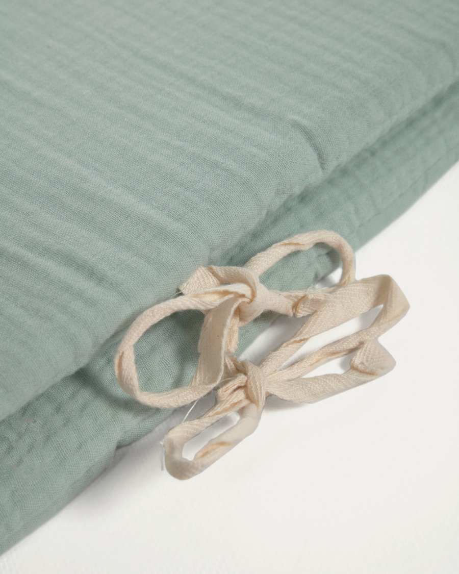 Paracolpi per culla Yamile 100% cotone organico (GOTS) turchese 180 x 30 cm