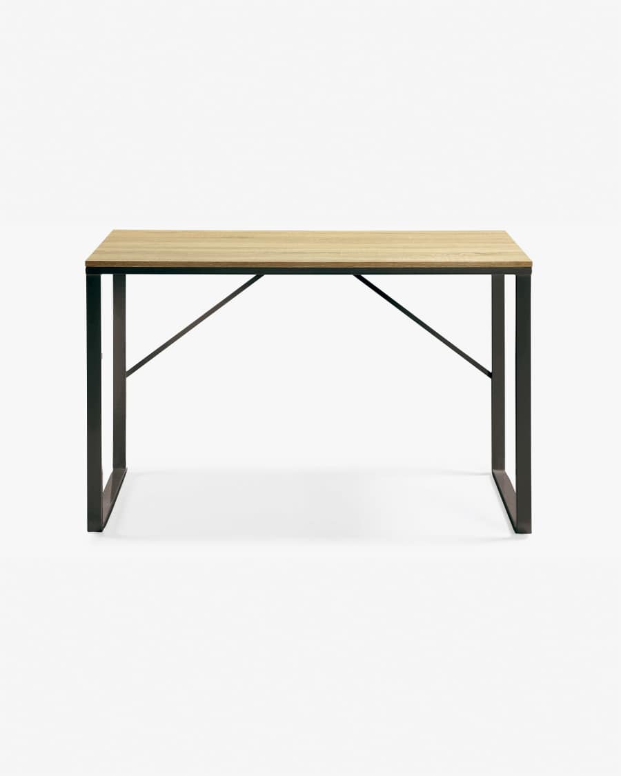 Talbot melamine desk with natural finish, and legs in a black finish, 120 x 60 cm
