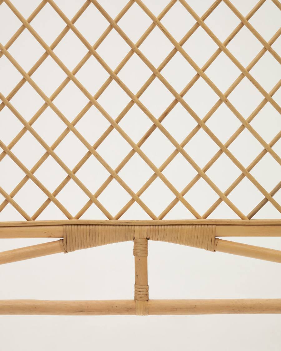 Citlalli rattan headboard with a natural finish, for 150 cm beds