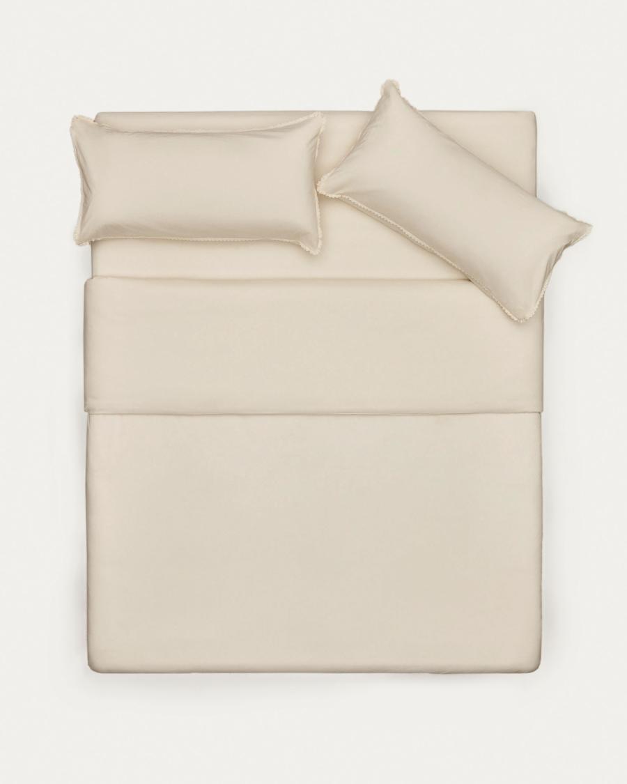 Ciurana 100% cotton duvet cover with natural lace, for 135/140 cm beds